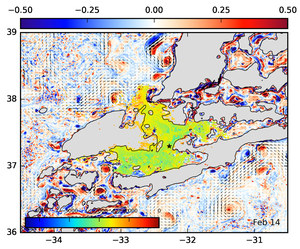 Dispersion of particles released at the Lucky Strike hydrothermal vent